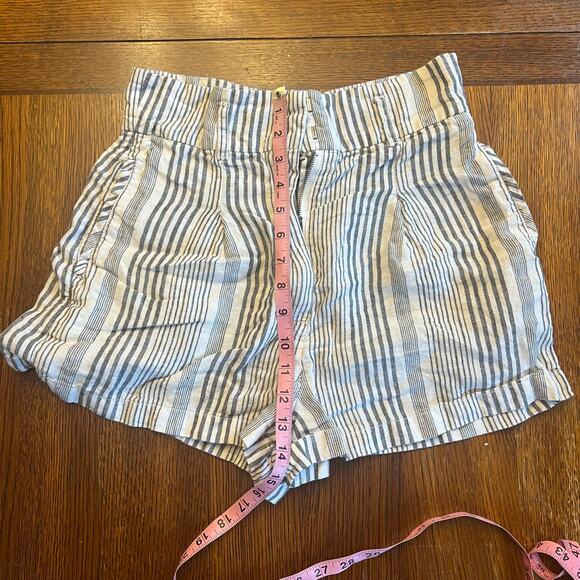 C&C California 100% Linen Striped Shorts - Size 4 - Picture 9 of 13